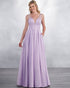 Elegant 2019 Lace Satin Ruffles Bridesmaid Dresses V-Neck Floor Length